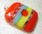 Funky Sweater fused glass pendant