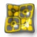 Grey and Yellow mini fused glass flower plate