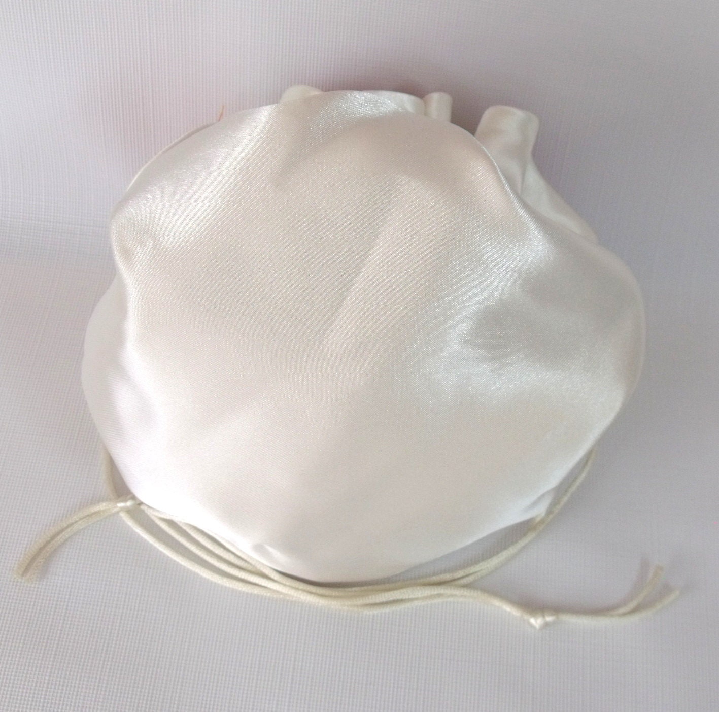 Wedding Bag Clutch Satin Bridal Money Purse Ivory and Orange No Pockets