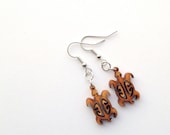 Wood Turtle Earrings