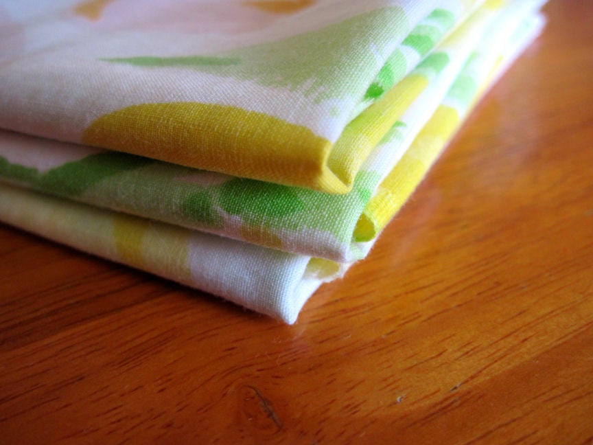 RESERVED FOR ENERGIZERBONNY: Reclaimed Vintage Linens, Spring Tulips, 1 yd