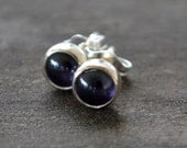 sterling silver and iolite stud earrings