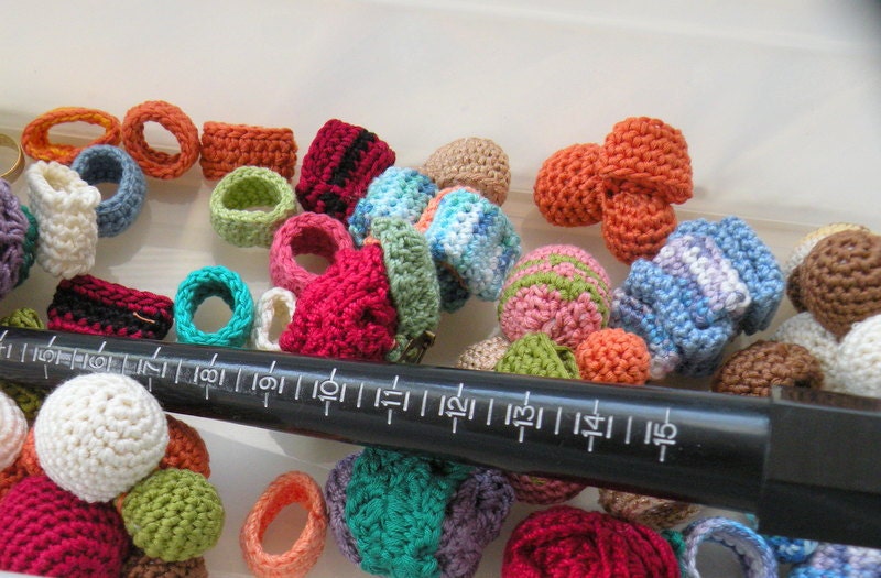 Sample All 7 Simple Crochet Ring Bands. Crochet Jewelry.