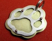 Paw tag in brass and aluminum