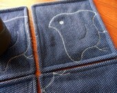 Chidori navy blue coasters set of 4