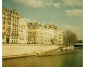 Paris Photograph - French Photography - Polaroid Photograph - Along the Seine- Signed Fine Art Photograph