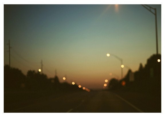 Landscape Photograph - Lights - Night - Street Photography - Destination- Original Signed Fine Art Photograph