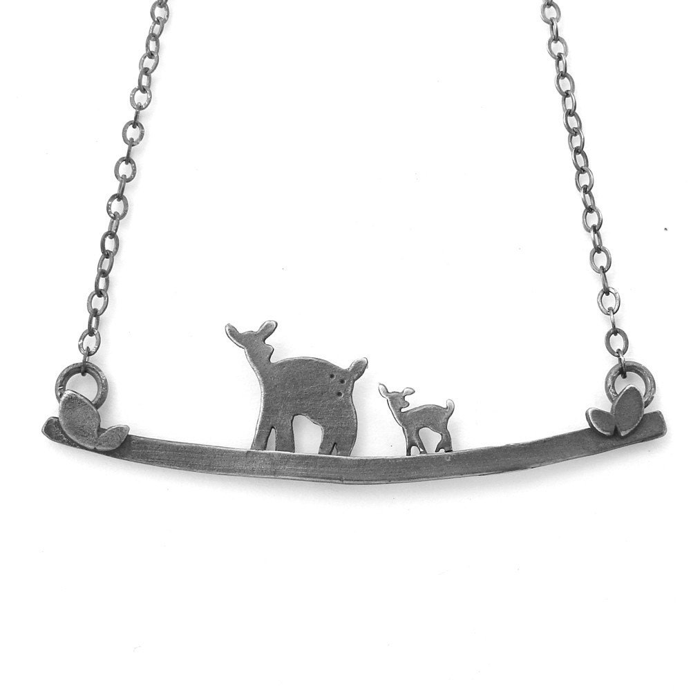 Fawn Family Necklace w/ 1 baby