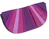 Violets Pleated Silk Clutch Purse