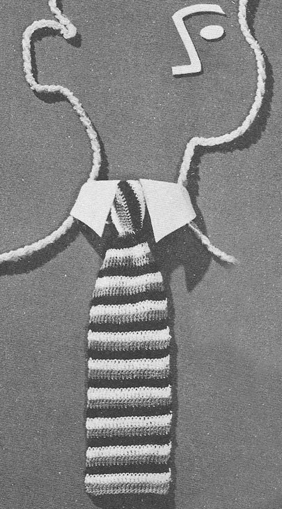 1947 Striped Tie Vintage Crochet Pattern PDF 402
