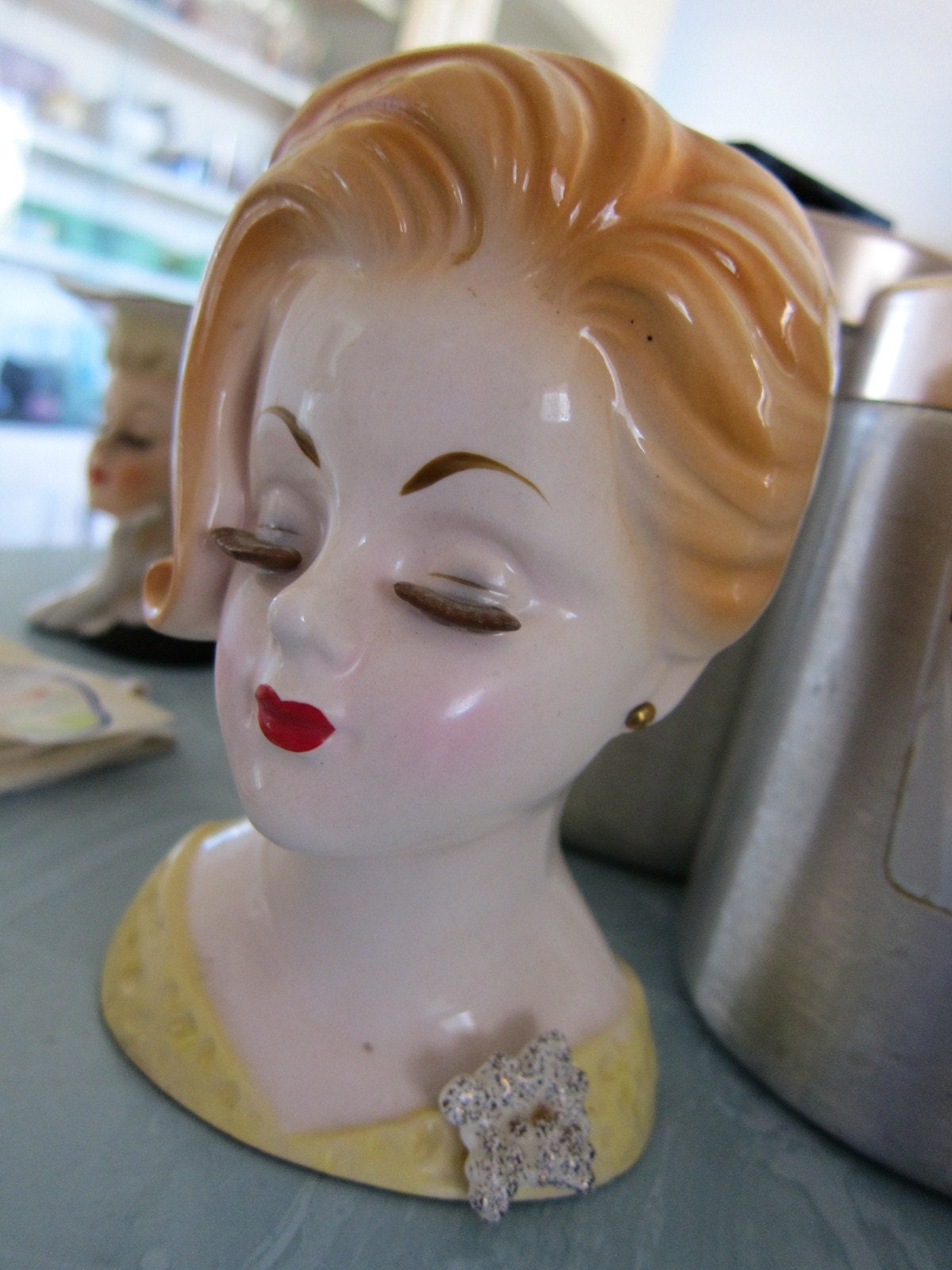 Vintage Velco Head Vase - Gorgeous Lady Redhead - 10759 Made in Japan - Rare Headvase