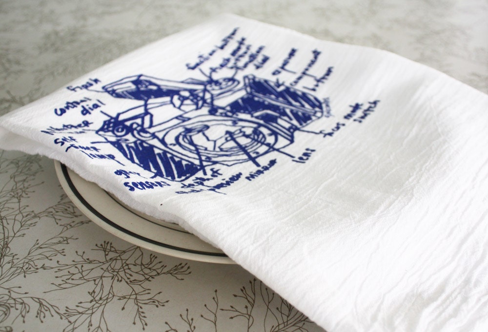 SLR camera diagram floursack towel