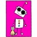 Robot with Cat, Flat Card 4.25x6 with envelope