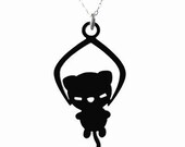 Toy Grabber Kitty Necklace - Black