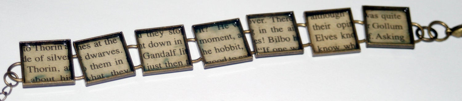 The Hobbit Recycled Book Bracelet