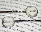 Twilight Recycled Book Hair Pins - Edward, Jacob
