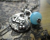 Fine Silver Shell Pendant With Mermaid Glass On Sterling Silver