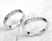 Sterling Silver Ring - 2 Line Tiny Text Posey Ring - THICK- custom made message ring by Kathryn Riechert
