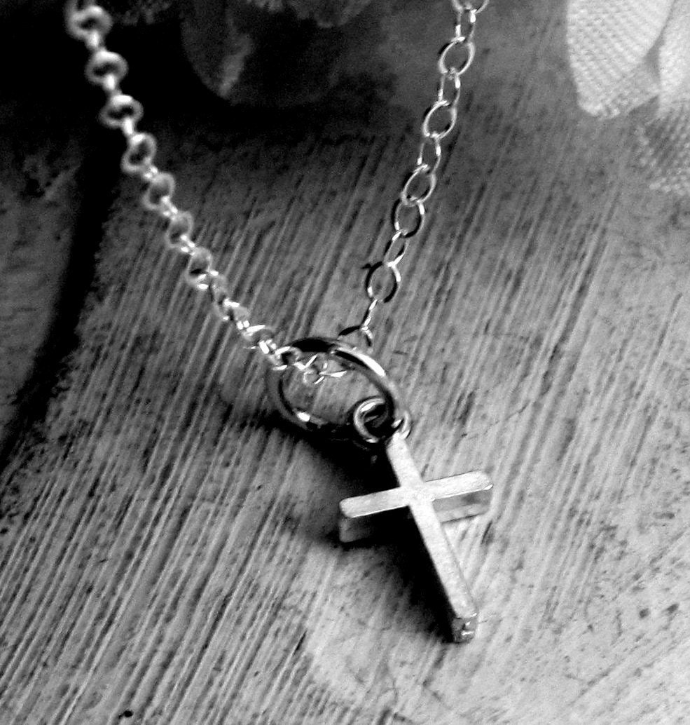Tiny Cross Necklace - sterling silver by Kathryn Riechert
