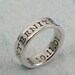 Poesy Ring custom made  - Heavy Duty Band -  hand stamped ring sterling silver metal with your choice of fonts