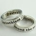 Poesy Ring custom made  - Heavy Duty Band -  hand stamped ring sterling silver metal with your choice of fonts