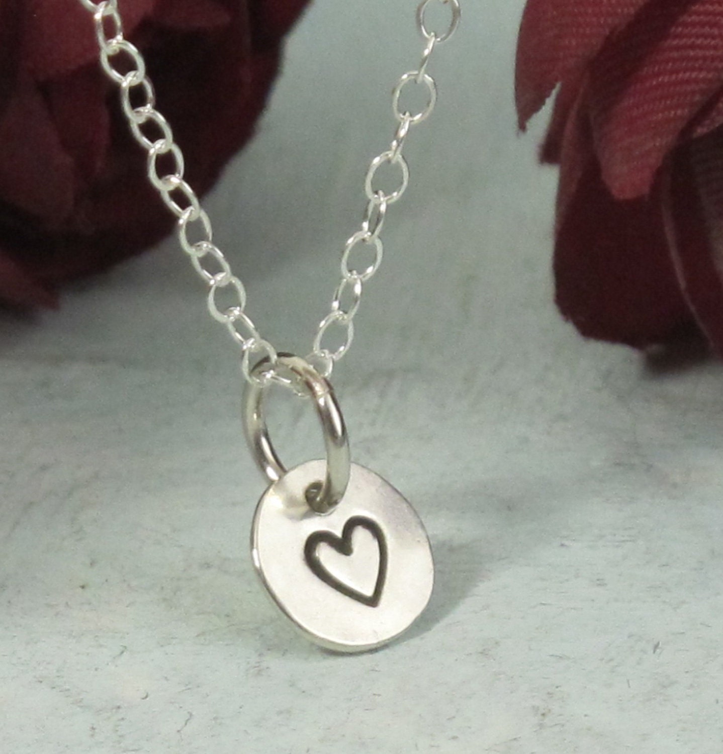 Itty Bitty Heart -- Les Petites Collection -- sterling silver necklace by Kathryn Riechert