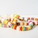 Vintage rainbow candy wood beaded multiple strand necklace - fun and happy and perfect for summer - bright blue pink red yellow wooden beads