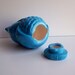 Ceramic Owl Bank Vintage Design Turquoise Blue