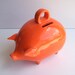 Mexican Piggy Bank Vintage Design in Orange