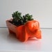 Ceramic Dachshund Planter Vintage Design In Orange