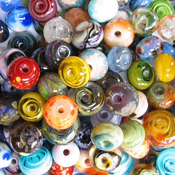 LAMPWORK 50 Orphan Grab Bag Spacer Beads Lot sra