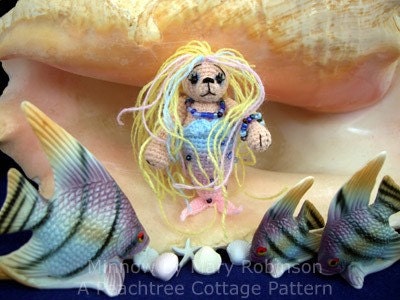 Mermaid Bear Thread Crochet Pattern - Instant Download