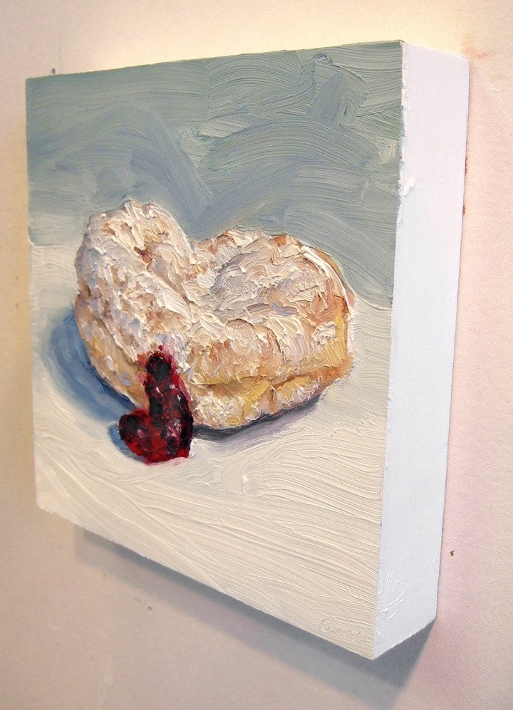 JELLY DONUT oil painting - original painting of sexy juicy jelly donut