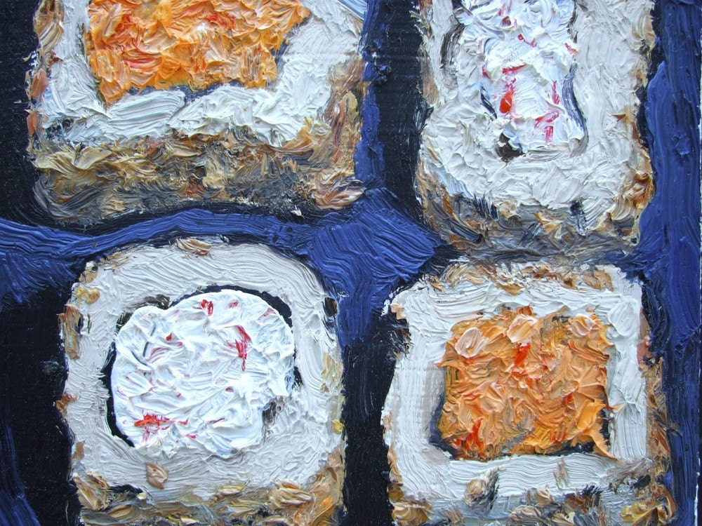 CALIFORNIA ROLLS 2 - small sushi oil painting
