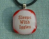 Italian Greyhound Fused Glass Neckalce