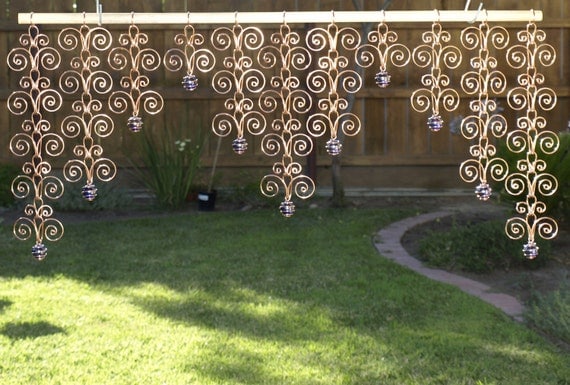 Solid Copper Valance Sun Catcher Swirl Handcrafted Indoor Outdoor