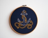Hand Embroidery Hoop - Anchors Away