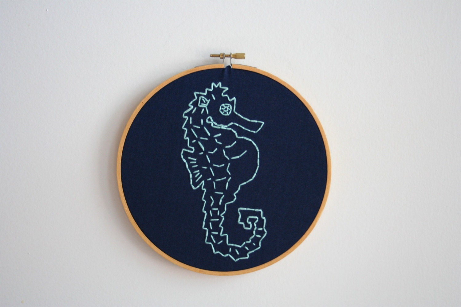 Hand Embroidery Hoop - Summer Seahorse