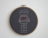 Hand Embroidery Hoop - Robot Love