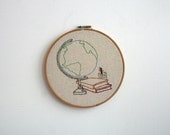 Hand Embroidery Hoop - Scene from a Scholar