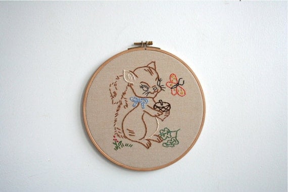 Hand Embroidery Hoop - Sweet Squirrel