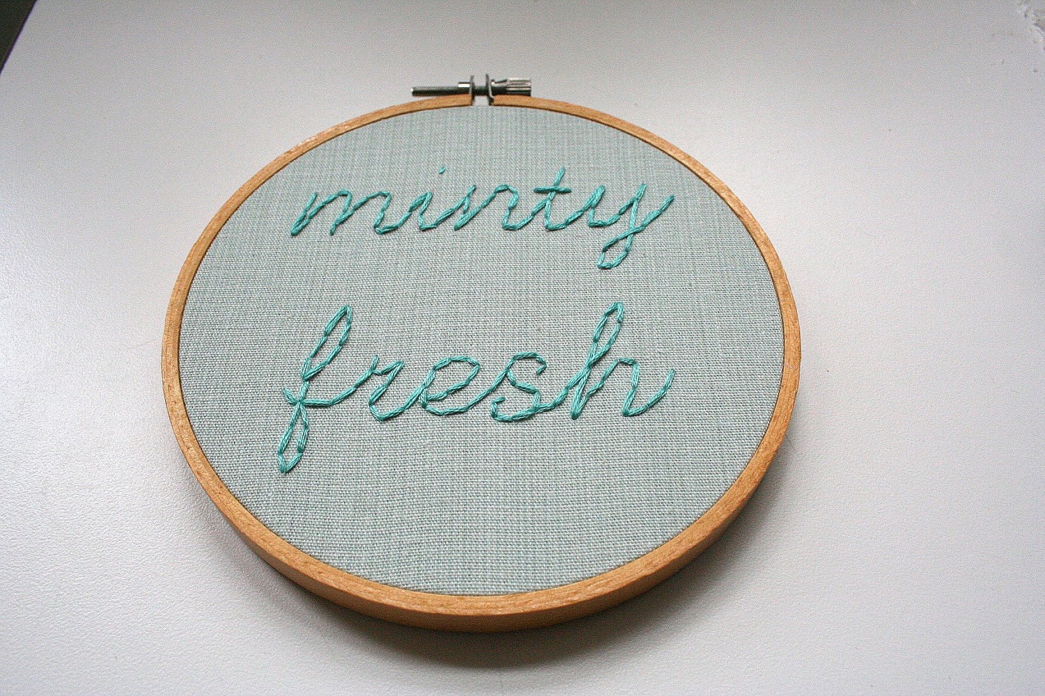 Hand Embroidery Hoop - Minty Fresh