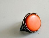 Pumpkin Orange Tagua Bead Ring - New Colors Available - Made to Order in Any Size