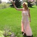 Vintage Pastel Pink Maxi Dress - Tiers of Ruffles and Lace - Ribbon Bow and Spaghetti Straps