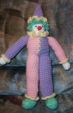Clown Doll Crochet Pattern, PDF