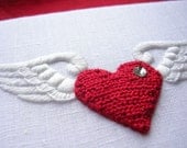 Fluttering Heart Hand Embroidered Picture