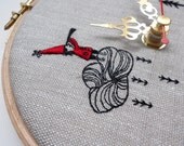 Embroidered Linen Folk Tale Wall Clock - Limited Collaboration Series - 2 of 4