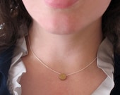 Keepsake Necklace Brass Circle Sterling Silver Simple Everyday Handmade Jewelry