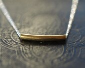 Golden Bar Necklace Sterling Silver Chain Gold Vermeil Slide Jewelry