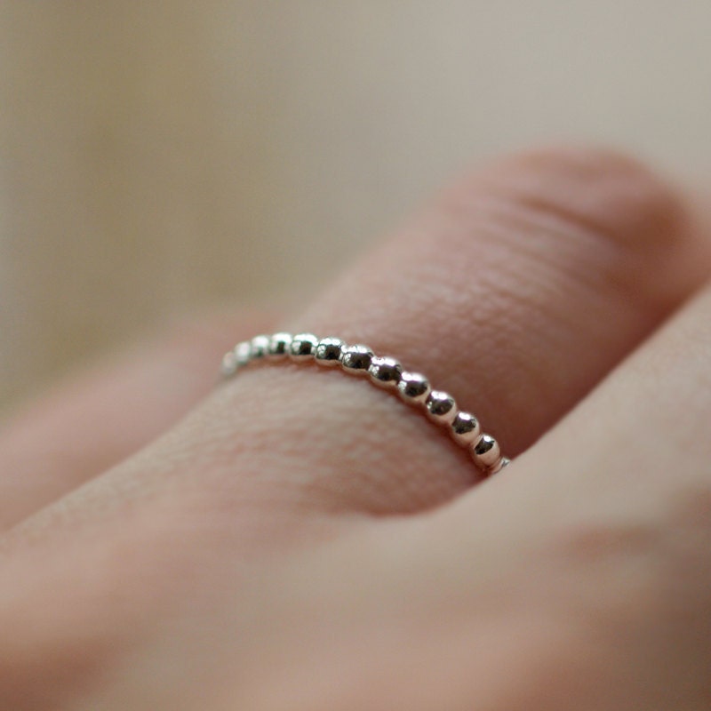 Sterling Silver Dotted Ring Stacking Jewelry Layering Band Versatile Feminine Handmade Stack Handmade Jewelry